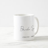 Mug Écriture Calligraphique Équipe de Mariée Nom de De (Devant droit)