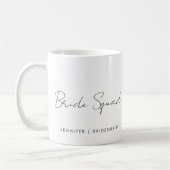 Mug Écriture Calligraphique Équipe de Mariée Nom Demoi (Gauche)