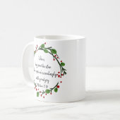 Mug Écriture chrétienne de Noël (Devant gauche)