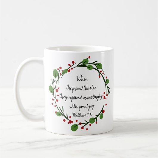 Mug Écriture chrétienne de Noël (Gauche)