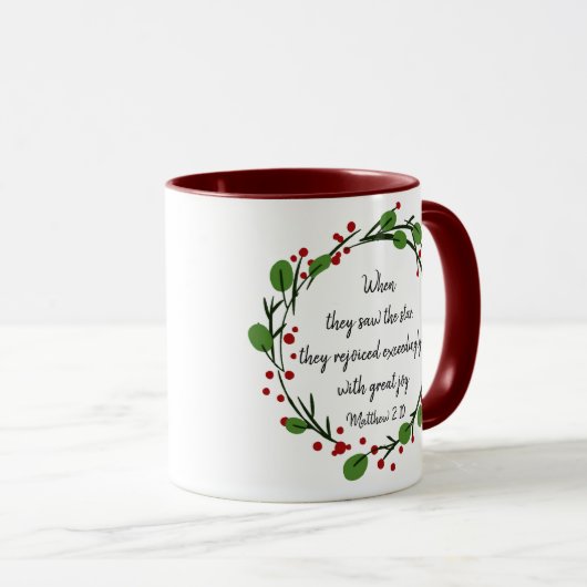 Mug Écriture chrétienne de Noël (Devant droit)