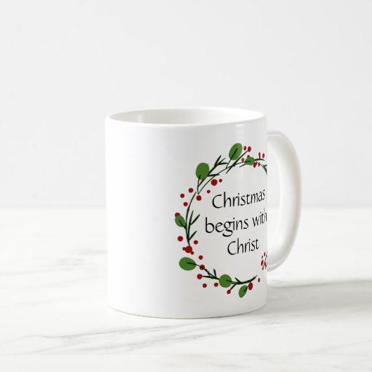 Mug Écriture chrétienne de Noël Sticker Écriture (Devant droit)