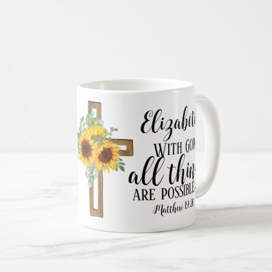 Mug Écriture chrétienne Toutes les choses sont possibl (Devant droit)