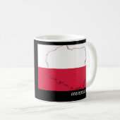 Mug Écriture Customisée POLOGNE Noir (Devant droit)