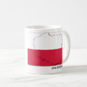 Mug Écriture de DRAPEAU POLOGNE Customisé blanc (Devant droit)