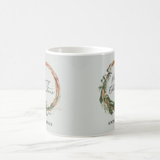 Mug Écriture de feuille minimale moderne Noël (Centre)