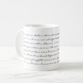 Mug Écriture de Lorem Ipsum - texte noir (Devant gauche)