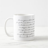 Mug Écriture de Lorem Ipsum - texte noir (Gauche)