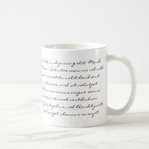 Mug Écriture de Lorem Ipsum - texte noir
