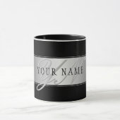 Mug Écriture de monogramme élégante et modifiable | No (Centre)