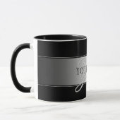 Mug Écriture de monogramme élégante et modifiable | No (Gauche)