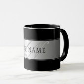 Mug Écriture de monogramme élégante et modifiable | No (Devant droit)