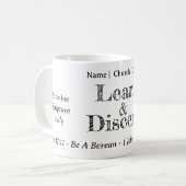 Mug Écriture de recherche beréenne personnalisée (Devant gauche)