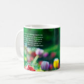 Mug Écriture du jardin de Tulip Personnalisé (Devant gauche)