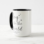 Mug Écriture élégante Joie au monde joyeux Noël  (Devant gauche)