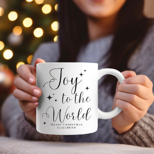 Mug Écriture élégante Joie au monde joyeux Noël