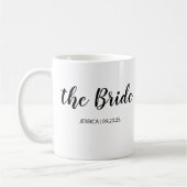 Mug Écriture Élégante La Mariée Vin de Mariage Personn (Gauche)