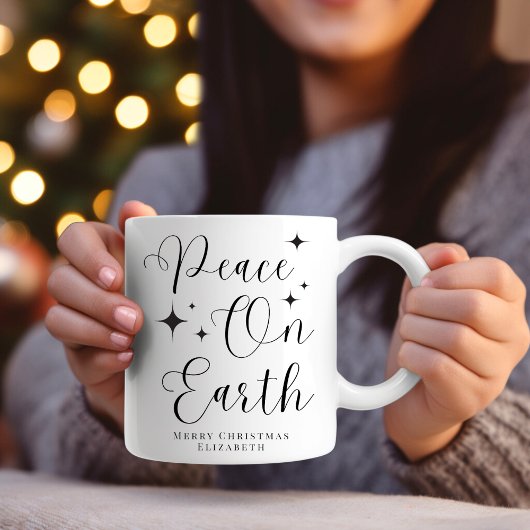 Mug Écriture élégante Paix sur Terre Joyeux Noël 