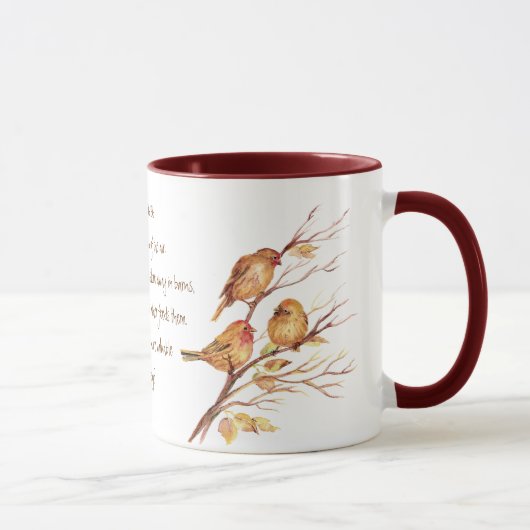 Mug Écriture Encourageante Matthieu 6:26, Oiseaux (Droite)