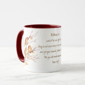 Mug Écriture Encourageante Matthieu 6:26, Oiseaux (Devant gauche)