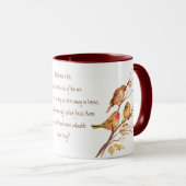 Mug Écriture Encourageante Matthieu 6:26, Oiseaux (Devant droit)