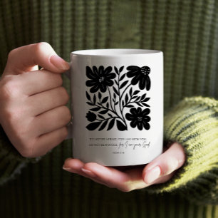 Mug Écriture Florale Bible chrétienne Verse Inspiratio
