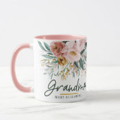 Mug Écriture florale d'aquarelle élégante grand-mère c (Gauche)