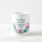 Mug Écriture florale moderne 1 Pierre 5:7 (Centre)