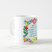 Mug Écriture Florale Psaume 106:1 (Devant gauche)