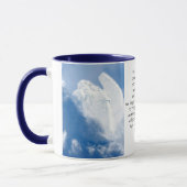 Mug Écriture Inspirante Angel Dans Les Nuages, Romains (Gauche)