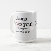 Mug Écriture Jésus Vous Aime (Devant gauche)