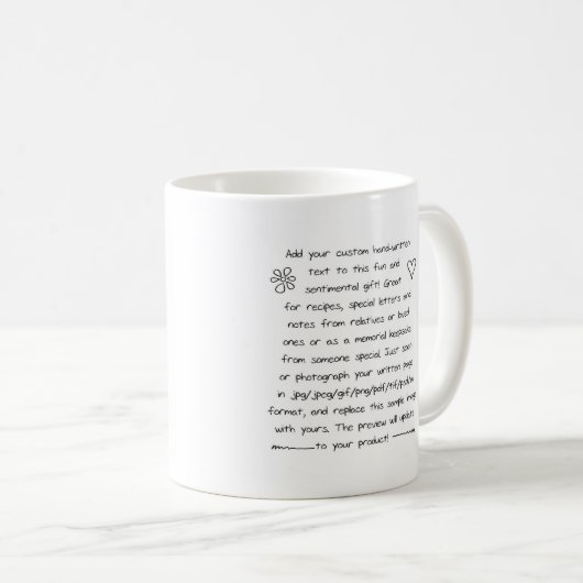 Mug Écriture manuscrite (Devant droit)