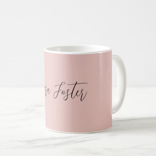 Mug Écriture manuscrite classique Nom élégant Rose Gol (Devant droit)