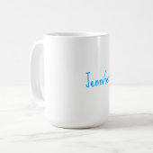Mug Écriture manuscrite minimaliste professionnelle dé (Devant gauche)