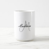 Mug Écriture manuscrite moderne monogramme Nom initial (Centre)