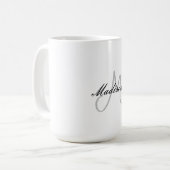 Mug Écriture manuscrite moderne monogramme Nom initial (Devant gauche)