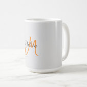 Mug Écriture manuscrite moderne monogramme Nom initial (Devant droit)