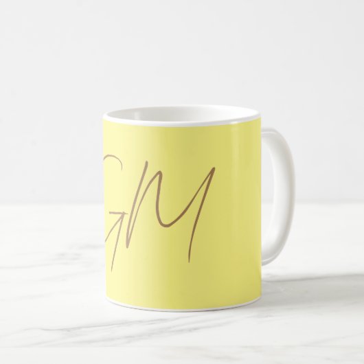 Mug Écriture manuscrite Monogrammes Initiales Professi (Devant droit)