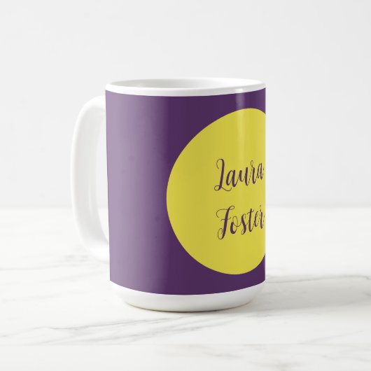 Mug Écriture manuscrite Nom élégant Indigo et couleur (Devant gauche)