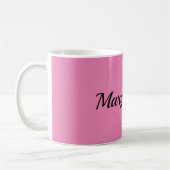 Mug Écriture manuscrite Nom professionnel simple rose (Gauche)