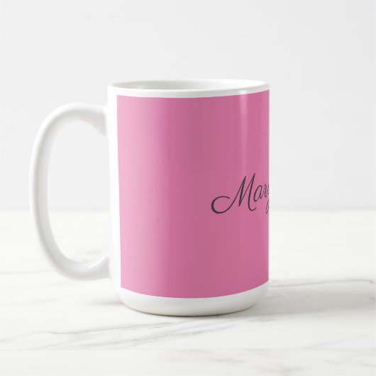 Mug Écriture manuscrite Nom professionnel simple rose (Gauche)