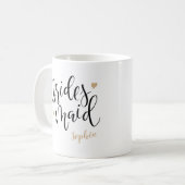 Mug Écriture manuscrite personnalisée pots de servante (Devant gauche)