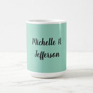 Mug Écriture manuscrite Turquoise légère Nom créatif t