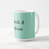 Mug Écriture manuscrite Turquoise légère Nom créatif t (Devant droit)