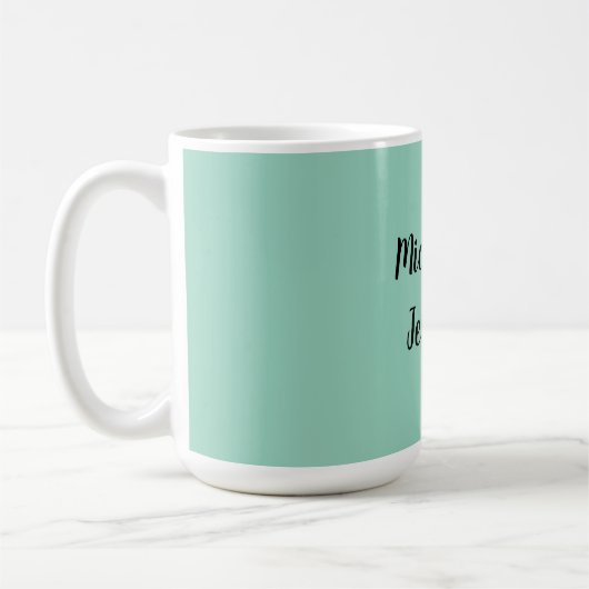 Mug Écriture manuscrite Turquoise légère Nom créatif t (Gauche)