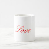 Mug Écriture Mariage tendance White Red Love Nom (Centre)