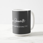 Mug Écriture minimaliste Professionnelle Moderne Gris (Devant droit)