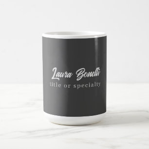 Mug Écriture minimaliste Professionnelle Moderne Gris 