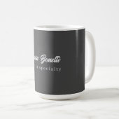 Mug Écriture minimaliste Professionnelle Moderne Gris (Devant droit)