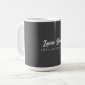 Mug Écriture minimaliste Professionnelle Moderne Gris (Devant gauche)